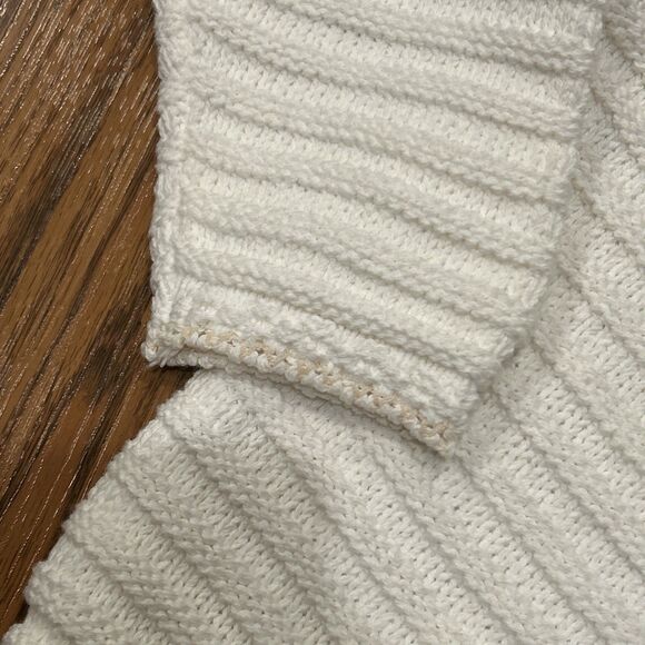 David Brett Cardigan Sweater Womens Large White Textured Gold Buttons USA Vtg - Picture 6 of 7